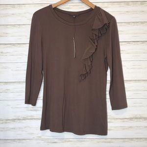 Adrienne Vittadini ruffle top size medium NWT